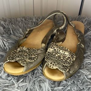 Silver sandal tiny wedge from The Flexx